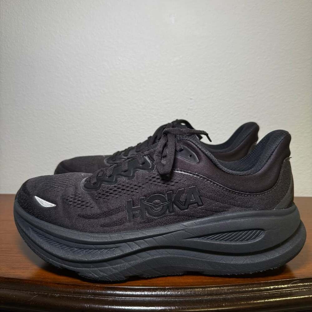 HOKA Men's Bondi 9 Running Shoes Black/Black Size 11 D
